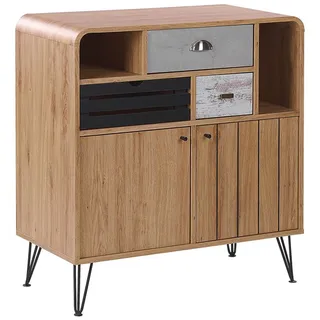 Beliani Sideboard 80 x 87 x 40 cm Braun/Grau/Schwarz