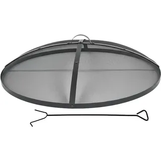Relaxdays Funkenschutz für Feuerschale Ø 100 cm Schwarz