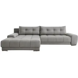 Kaiser Möbel Ecksofa Wave Mit Schlaffunktion, Stoff Soro, Hellgrau Links , Holz , 281x105 cm , Wohnzimmer, Sofas & Couches, Wohnlandschaften, Ecksofas