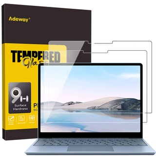 Adeway [2 Stück Gehärtetem Glas Displayschutzfolie für Surface Laptop Go 3/2/1 12.4 inch (2023 Release), 9H Härte, Anti-Kratzer, No Bläschen, Microsoft Surface Laptop Go Schutzfolie