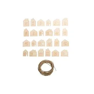 Rayher Adventskalenderzahlen Holz 1- 24 natur
