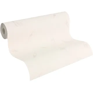 A.S. Création Stukturprofiltapete Simply White Tapete 10,05 m x 0,53 m metallic weiß Made in Germany 334718 3347-18