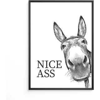 FORYOU24 Badezimmer Deko Bilder | hochwertiger Kunstdruck | schwarz weiß Wandbilder | WC Deko | Premium Druck Nice Ass