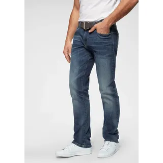 Regular-fit-Jeans CAMEL ACTIVE "HOUSTON", Herren, Gr. 38, Länge 36, blau (mid blau), Denim/Jeans, Obermaterial: 89% Baumwolle, 8% Polyester, 3% Elasthan, unifarben, regular fit lang, Jeans Regular-fit-Jeans, im klassischen 5-Pocket-Stil