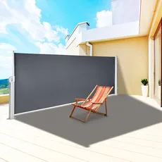 VEVOR Terrassen Windschutz 160 x 300 cm schwarz Rollo Seitenmarkise ausziehbar für den privaten oder gewerblichen Gebrauch