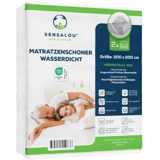 Sensalou Inkontinenz Nässeschutz 200x200 Matratzenauflage wasserdicht 2X Set