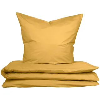 SCHIESSER uncover by SCHIESSER Bettwäsche »Soho aus weicher Baumwolle in gedeckten Uni-Farben« 2 Stk. tlg. Made in Green, gelb
