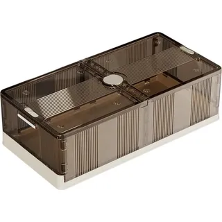 Unterbettbox - Kunststoffbox mit Rollen - Stapelbar - Mit Deckel - Vielseitige Aufbewahrung - Dunkelbraun