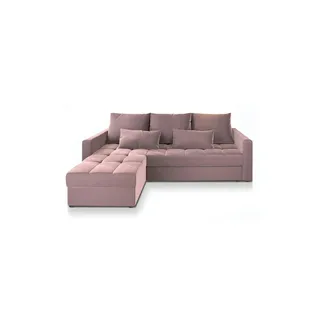 masseno Ecksofa mit Schlaffunktion Kos ¦ rosa/pink ¦ Maße (cm): B: 220 H: 85