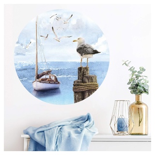 Grandora Wandtattoo Wandsticker Wohnzimmer Meer Ostsee Wanddeko Schlafzimmer Wandaufkleber Flur Tapete Wandbild selbstklebend Esszimmer Bad Diele Küste DL582