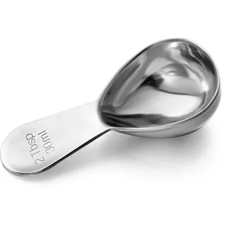 Edelstahl-Kaffeeschaufel, kurzer Griff, Messlöffel, Metall-Messlöffel, Kaffeelöffel für gemahlenen Kaffee, Bohnen, Espressopulver für Kanister/Gläser (2 Esslöffel)