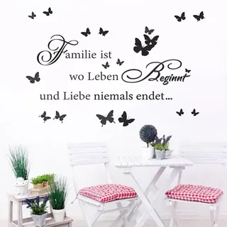 SSyang Wandtattoo Wohnzimmer, Familie Wandtattoo, Schlafzimmer Wandtattoos Sprüche, Wandsticker Wohnzimmer Modern, für Schlafzimmer und Wohnzimmer Wanddekoration