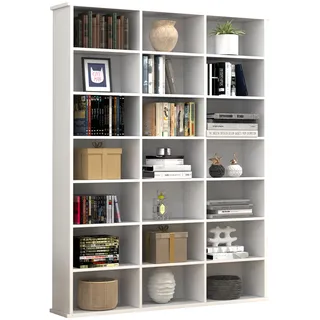 VCM Standregal »Holz CD DVD Standregal Bücherregal Regal Megosa M«, weiß