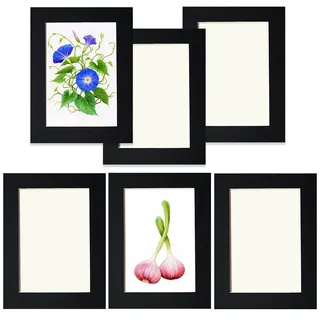 YIYINOE 6er 15x20 cm Bilderrahmen Set,Pappe Bilder Rahmen mit Schutz Kunststoffmembran,Wandmontage Fotogalerie Display für Collage,Fotos,Bilder,Fotorahmen Familie,Schwarz