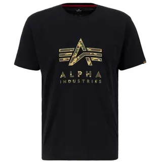 Alpha Industries Camo T Kurzarm-T-Shirt schwarz S
