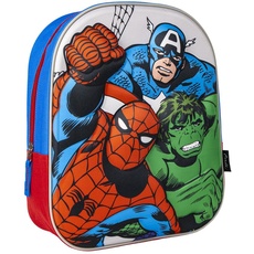 Bild Schulrucksack Avengers - Mit Reißverschluss - 25 x 31 x 10 cm - Kinderrucksack mit 3D-Elementen - Gepolsterter Schultergurt - Original Produkt in Spanien Designed