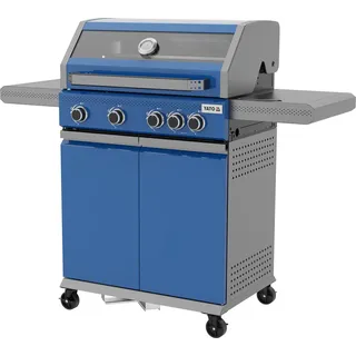 Gasgrill 14,5kW, 4+1 Brenner, Edelstahl 138x58x118cm, Sichtfenster