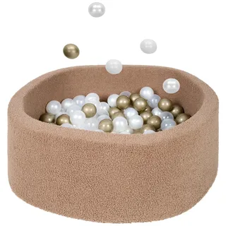 My Baby Lou Bällebad , Goldfarben, Transparent, Perlmutt, Cappuccino , Kunststoff, Textil , 30 cm , EN 71 , Spielzeug, Bällebad