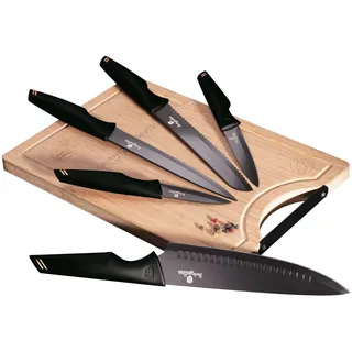 5Er Set Küchenmesser Mit Brett Berlinger Haus Bh-2708 - Silber, Braun, Schwarz