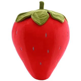 Uposao Niedliches Erdbeere Plüschtier,25CM Kreative Süße 3D Erdbeere Obst Komfort Gefüllte Plüsch Kissen Stofftier Kuscheltier Kinderzimmer Dekokissen Geburtstagsgeschenk für Kinder Erwachsene,Rot