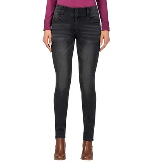 Timezone Damen EnyaTZ Womanshape Slim Jeans, Black Brushed Wash 9058, 28W / 34L