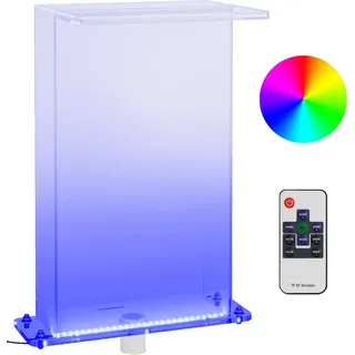 vidaXL Wasserfall-Element mit RGB-LEDs Acryl 51 cm - Transparent
