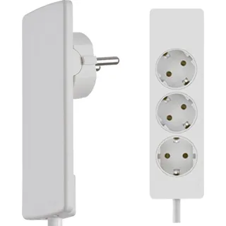 EVOline Plug-Verlängerung mit 3-fach weiß Schutzkontakt 1St.