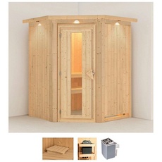 Bild von Sauna »Liva«, (Set), 9 KW-Ofen mit integrierter Steuerung beige