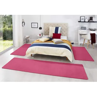 Fancy Teppichläufer 3 St. 67 x 240 cm pink