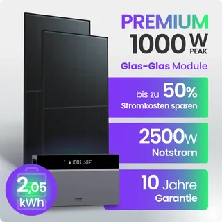 Tepto 1000W Balkonkraftwerk Premium mit Conow Pro¬†2kWh Speicher