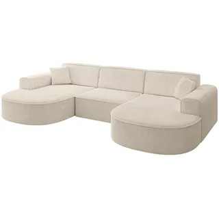 altdecor Wohnlandschaft MARI-U1 - 303x171x79 cm Beige Cord