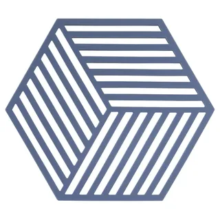 ZONE Denmark Hexagon Topfuntersetzer Hitzebeständig, Silikon Untersetzer, Praktische und Dekorative Topf-Untersetzer, Spülmaschinenfest, 16 x 14 cm, Denim