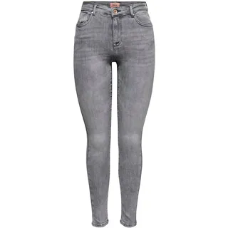 ONLY Damen Onlpower Mid Push Up Sk Azg937 Noos Jeans, Grey Denim, L EU