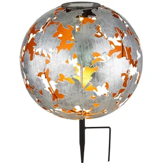 Globo Solarleuchte , Grau, Schwarz, Silberfarben , Metall , 37 cm , Ce , mit Schalter , Lampen & Leuchten, Außenbeleuchtung, Solarleuchten