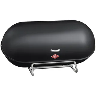 Brotkasten WESCO "Breadboy", mattschwarz, B:44,3cm H:21cm, Lebensmittelaufbewahrungsbehälter, Brotkasten, pulverbeschichtet, klapperfreier Schwenkdeckel, mit Lüftungslöcher