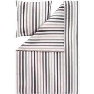 Estella Bettwäsche , Grau, Beige , Textil , Streifen , 135x200 cm , pflegeleicht, atmungsaktiv, hautfreundlich, weiche und anschmiegsame Oberfläche , Heimtextilien, Bettwäsche & Leintücher, Bettwäsche, Jersey-Bettwäsche