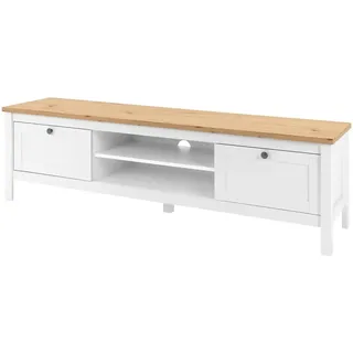 Finori Bergen 55 TV-Lowboard 160 cm Weiß Holz