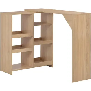 vidaXL Bartisch mit Beweglichem Regal 138 x 39 x 110 cm Eichenbraun