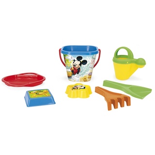 Wader 77142 - Eimergarnitur DISNEY Winnie Pooh mit Eimer, Sieb, Sandmühle, Schaufel, Rechen und 2 Sandformen, 7 teilig, mehrfarbig, ab 12 Monaten, ca. 20 cm, für fantasievolles Spielen