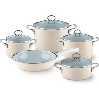 RIESS KELOMAT Riess Topf-Set 5-tlg. Fleischtopf + Kasserolle + Bratpfanne