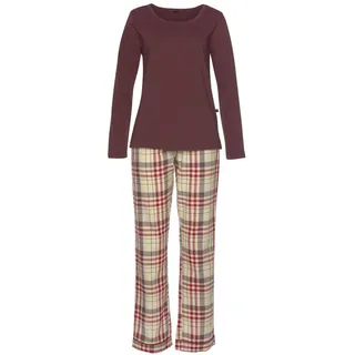 H.I.S. Pyjama Set kariert Bordeaux 32