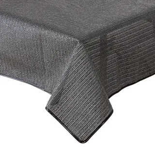 Tischdecke Outdoor Wetterfest, rutschfest & UV-Beständig in 7 Farben - Weichschaum PVC Tischdecke Abwaschbar & Waschbar bei 30°C - Gartentischdecke Rechteckig 130x160 cm Dunkelgrau