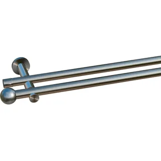 INDEKO Vorhangstange Colombes 2-läufig Ø 20 mm 100 cm Silber