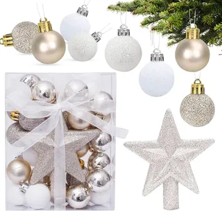 30 Stück Weihnachtskugeln, 3CM Weihnachtsbaum Kugeln Set, Weihnachtsdeko Kugeln, Baumkugeln Weihnachten, Kunststoff Weihnachtskugeln, Weihnachts Kugel, Glitzernd Matt Weihnachtsbaum Ornamente Party