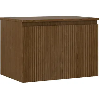 Mexen Rivel Badezimmerschrank für Waschbecken 70 cm mit Arbeitsplatte, 1 Schublade, geriffelt, Nussbaum - 91A20-07047-1-BFC86 - Braun