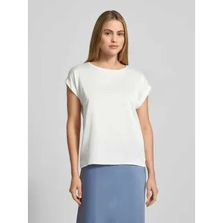 VILA Viellette S/S Satin Top/Su Noos T-Shirt, Snow White, 34