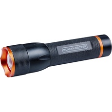 BLACK+DECKER LED Taschenlampe 500 Lumen - 10W - 100M Reichweite - 3 Lichtmodi: Hoch, Niedrig, Pulsierend - Schwarz/Orange