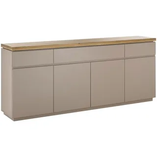 Sideboard , Grau, Naturfarben , Holz, Holzwerkstoff , Akazie , massiv , 4 Fächer , 3 Schublade(n) Schubladen , 200x86x40 cm , stehend , Holzmöbel, Kommoden Holz, Sideboards Holz