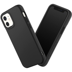 RhinoShield Case kompatibel mit [iPhone 12 Mini] | SolidSuit - Stoßdämpfende & schlanke Schutzhülle mit Premium Finish - 3.5 Meter Fallschutz - Austauschbare Kamera-Ringe - Klassik Schwarz