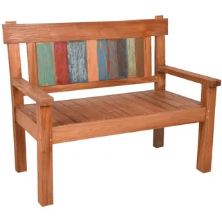 Gardenson Gartenbank , Braun , Holz , Teakholz , Hartholz , 120x95x64 cm , Abstellfläche, mit Rückenlehne, abwischbar , Holzmöbel, Sitzgelegenheiten Holz, Holzbänke, Gartenbänke Holz